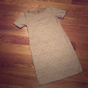 White & Gold Maternity Dress